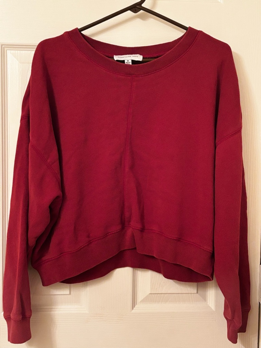 Something Navy Deep Red Pullover Sweatshirt